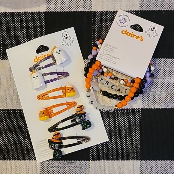 Claire's 2 Piece Halloween Accessories Bundle NWT! GLOW In The DARK! 🖤🧡 - Picture 7 of 11